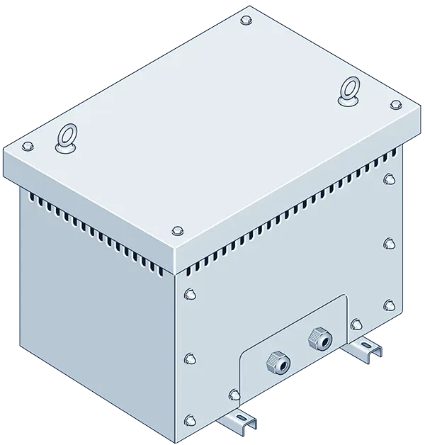 3D drawing Three-phase isolating transformer - type MDG IP23