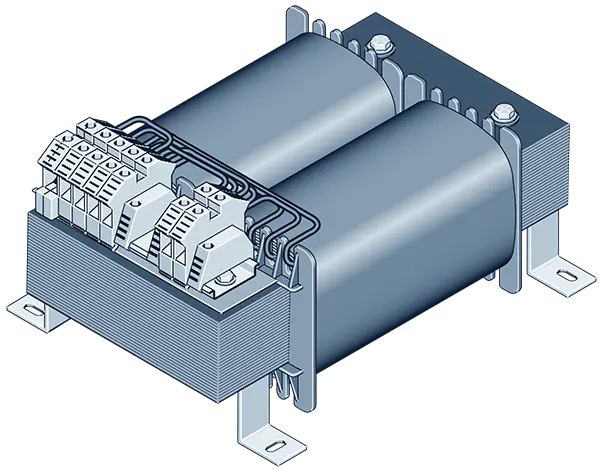 3D drawing Single-phase mains transformer - type NL